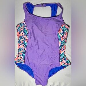 Catalina One Piece Swimsuit Purple/Multicolor Women's 2X (18W-20W) Very Good